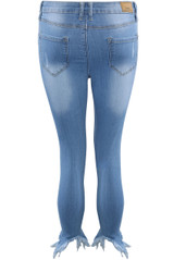 Medium Wash Frayed Ankle Jeans