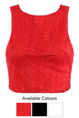 Lace Lined Crop Top - 3 Colours