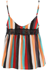 Corduroy Stripes Lace Trim Cami - 2 Colours