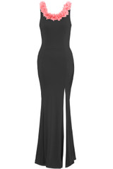 Petals Trim Leg Slit Maxi Dress - 2 Colours