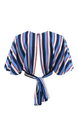 Two Tone Stripes Wrap Crop Top - 2 Colours