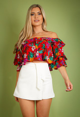 Floral Flowing Bardot Top