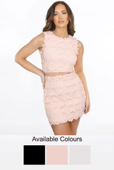 Floral Lace Top & Skirt Co-Ord - 2 Colours