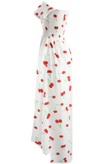 Cherry Shirred Overlap Bardot Dress - 2 Colours