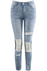 Washed Ripped Front Denim Jeans