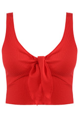 Ribbed Tie Up Crop Top - 3 Colours