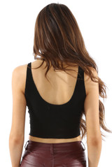 Ribbed Tie Up Crop Top - 3 Colours