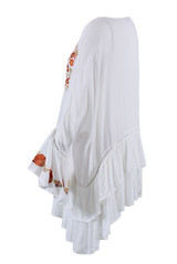 Embroidered Frill Hem Tunic - 2 Colours