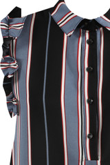  Stripes Ruffle Trim Shirt Dress - 2 Colours