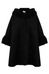 Fleece Faux Fur Neck Cape Jumper - 4 Colours