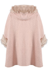 Fleece Faux Fur Neck Cape Jumper - 4 Colours