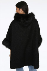 Fleece Faux Fur Neck Cape Jumper - 4 Colours