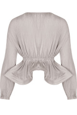 Pleated Tie Up Peplum Tops