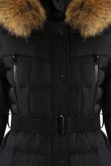 Belted Layered Fur Hood Puffer Jackets - 4 Colours