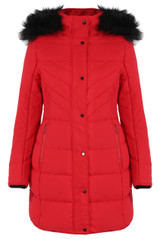 Fur Hood High Neck Longline Jacket - 7 Colours