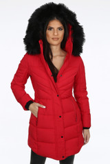 Fur Hood High Neck Longline Jacket - 7 Colours