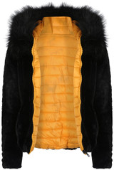 Padded Faux Fur Hood Reversible Jacket - 3 Colours