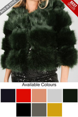 Cropped Super Soft Faux Fur Tier Coat - 8 Colours