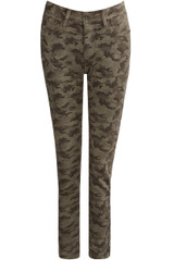 Taupe Camouflage Print Skinny Jeans