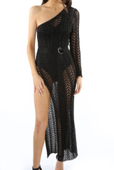 Lurex One Shoulder Slit Maxi Dress - 3 Colours