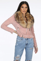 Corduroy Fur Trim Jacket - 5 Colours