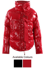 Shiny Funnel Neck Puffer Jacket - 2 Colours