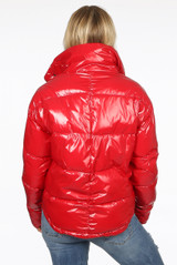Shiny Funnel Neck Puffer Jacket - 2 Colours