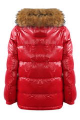 Shiny Natural Fur Hood Puffer Jacket - 2 Colours