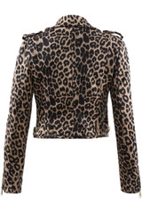 Beige Leopard Biker Jacket 
