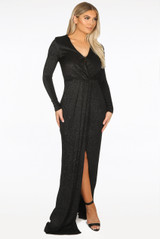 Lurex Leg Slit Crossover Maxi Dress - 3 Colours
