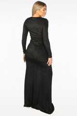 Lurex Leg Slit Crossover Maxi Dress - 3 Colours