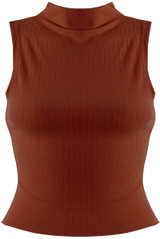 Turtle Neck Ribbed Crop Tops - 4 Colours