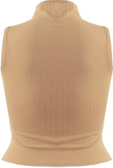 Turtle Neck Ribbed Crop Tops - 4 Colours
