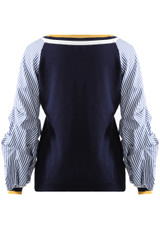 Deep V Neck Stripes Sleeves Jumper - 3 Colours