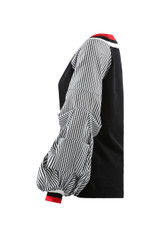 Deep V Neck Stripes Sleeves Jumper - 3 Colours