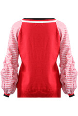 Deep V Neck Stripes Sleeves Jumper - 3 Colours