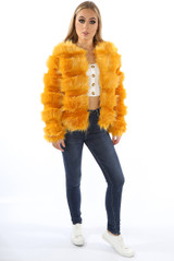 Layered Shaggy Faux Fur Coat