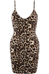 Leopard Print Jersey Mini Dress