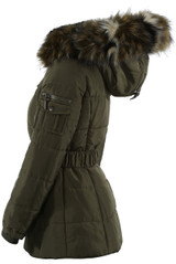 Faux Fur Hood Zipped Parka Jacket - 4 Colours
