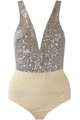 Sequin Plunge Neck Bodysuit - 3 Colours