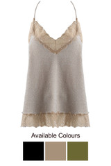 Lurex Lace Trim Crossover Straps Cami - 3 Colours
