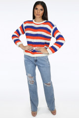 Horizontal Knitted Stripes Jumper