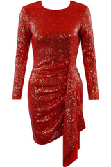 Sequin Open Back Ruched Dress - 4 Colours