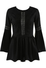 Embroidered Bell Sleeve Swing Tunic -2 Colours