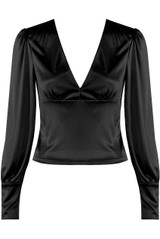 Satin Bishop Sleeves Blouse