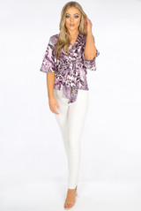 Animal Print Kimono Knot Top