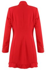 Frill Hem Longline Double Breasted Dress 