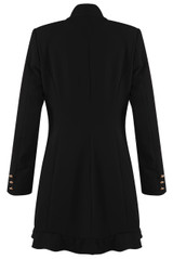 Frill Hem Longline Double Breasted Dress 