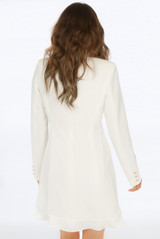 Frill Hem Longline Double Breasted Dress 