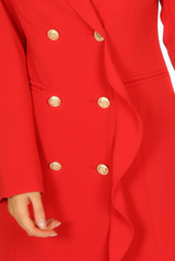 Frill Hem Longline Double Breasted Dress 
